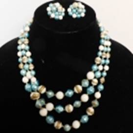 A necklace and earrings on a mannequin

AI-generated content may be incorrect.