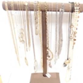 A group of necklaces on a stand

AI-generated content may be incorrect.