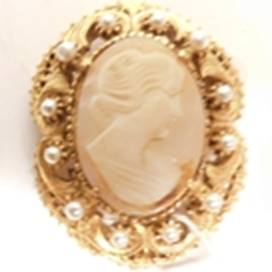 A cameo in a gold frame

AI-generated content may be incorrect.