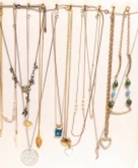 A group of necklaces on a wall

AI-generated content may be incorrect.